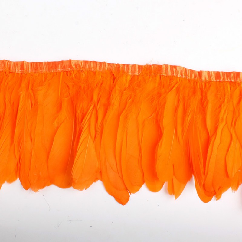 orange goose feather trim