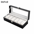 Classic 6 Grid Luxury Refinement Slots Wrist Watches Gift Case Jewelry Display Boxes Storage Holder