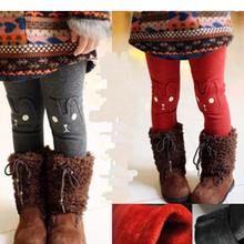 Cute Rabbit Girls Leggings Cotton Children Pants Warm Leggings Harem Thick Plus Velvet Pants Kids Trousers Size 3 4 6 8 10 Years
