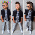 Gentleman Style Kids Boy Clothes Jacket Shirt Jeans 3pcs set Toddler Baby Boy Suit Children Party