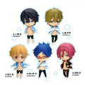 New 5PCS lot 5 5cm Cute PVC japanese anime free Iwatobi Swim Club Rin Macoto Haruka