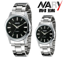 Nary hombre y mujer ocio deportes de cuarzo resistente al agua Rhinestone suizo parejas aleación de lujo de la marca Montre Homme para hombre relojes