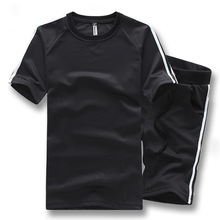 2016 New Men Sports Suit Sportswear Men’s Casual Fashion Slim Fit Large Size Short Sleeved Summer T Shirts+Shorts Trousers Male