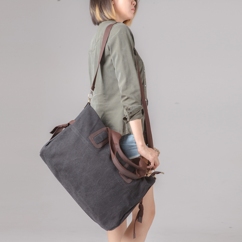 www.semadata.org : Buy 2017 vintage canvas bag women handbag large casual over shoulder bag black ...