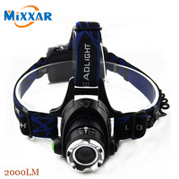 ZK30 2000LM Led Headlamp Cree XM L T6 Waterproof Headlight Zoomable Focus Rechargeable Headlamps For Camping