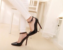 2016 high quality real picture women red stilettos bottom party wedding shoes null pumps sexy classic ankle strap buckle pumps