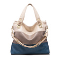 Luxury Large Shoulder Bags Large Tote 2016 Designer Brands High Quality Women Leather Handbags Casual Panelled
