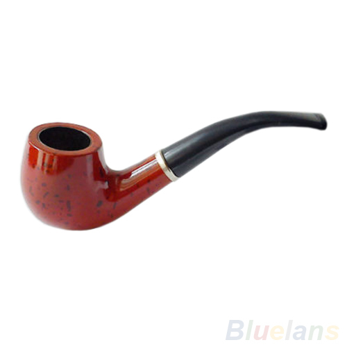 Vintage Durable Woody Break in Tobacco Pipe For Smoking with Leather Case 02SG 4NM8