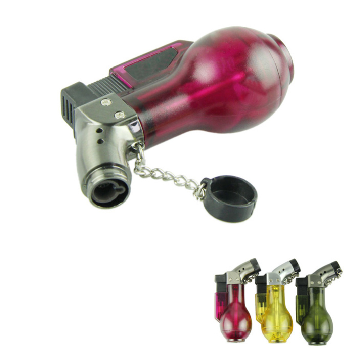 Top Quality Voberry Windproof Angle Jet Flame Refillable Torch Cigar Lighter in Assorted Color with Flame