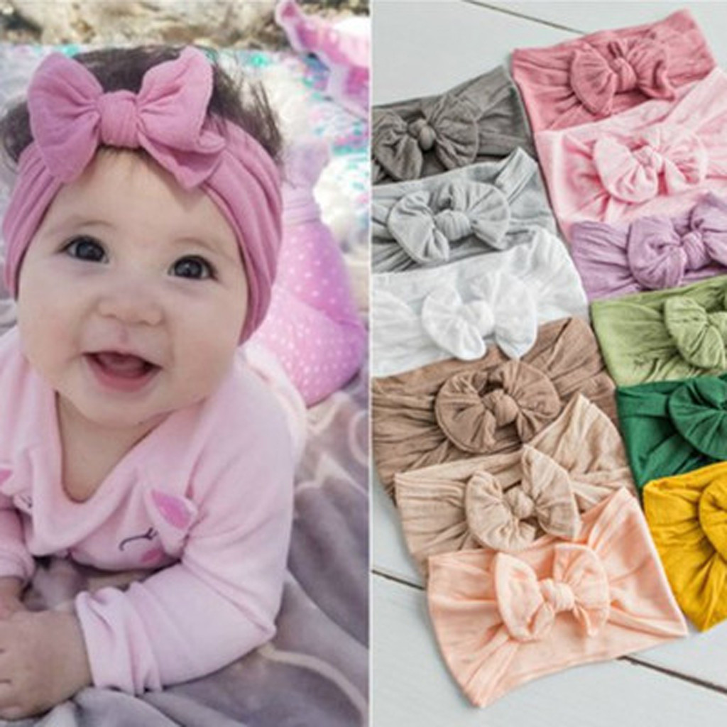 Soft 0~6 Months Turban Infant Hairbands Hospital Headbands Bowknot Newborn Baby