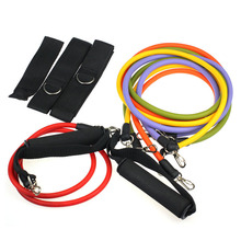 11 suit pull rope tension band 2015 New Arrival Hot Sale 11pcs Latex Stretch Resistance Bands