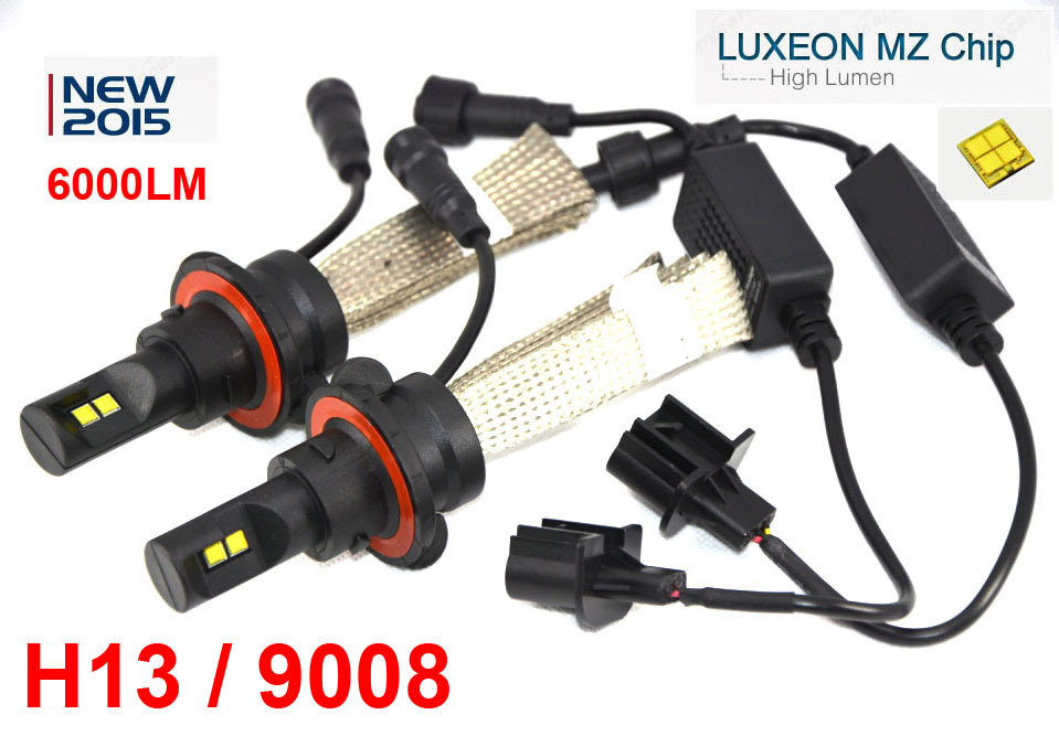 2 Sets H13 9008 40W 6000LM CREE/PHILIP LED Headlight High/Low Beam 4SMD LUXEON MZ All in One 12/24V  Xenon WHITE 6K H4 9004 9007