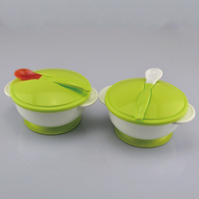 Toddler Silicone Rice Soup Fruit Bowl Set Kid Sucker Feeding Bowl Spoon Children’s Tableware Plate Pratinho Bebe Assiette Enfant