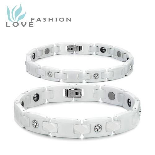 Free Shipping New Fashion Jewelry magnetized anti fatigue lovers ceramic magnetic health bracelets Men Women Bracelet