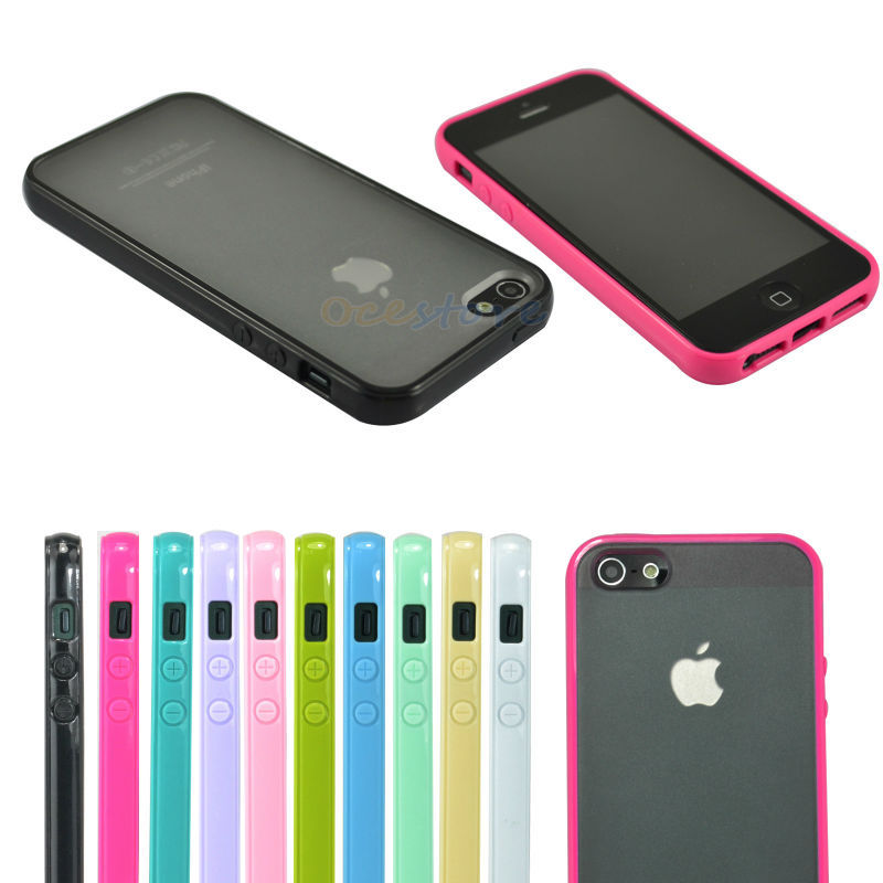 500 pcs/Lot Wholesale DHL For Apple iPhone 5S 5 Soft TPU with Hard PC Matte Clear Back Snap on Protective Case Cover Shell New