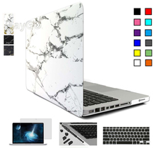 Marble Matte Case for Macbook Air Pro Retina 11 12 13 15 inch Laptop Bag for Mac Book 13.3 inch Keyboard Cover+screen Protector