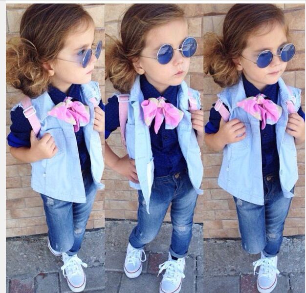 2015 girls clothing sets Kid European and American casual clothing Sets children cotton t shirt floral