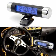 Reloj del coche Portable electrónica termómetro luz de fondo Digital LCD Display temperatura tiempo
