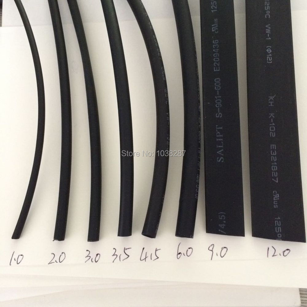 20cm 8pcs 8 size black color 2 1 Heat Shrink Tube Wire Wrap Cable Sleeve set