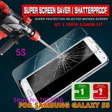 For Samsung Galaxy S5 tempered glass new hot selling 1 pcs. HD Ultra Thin clear protective film cover for I9600 Galaxy S5