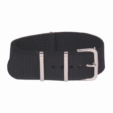 Retro moda negro 22 mm ejército militar pulsera de reloj de la otan Nylon correa tejida de fibra de 22 mm hebilla