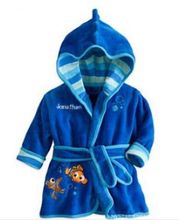 Hot Selling 2015 Spring Autumn Children s Pajamas Robe kids Casual Cute Bathrobes Baby homewear Boys