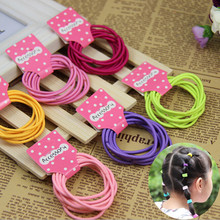 10 pcs/lot Cheap 2015 korean Fashion Cute Kids Elastic Hair Rope Ponytail Holder Band Ties Girls Hair Accessories free shipp lif