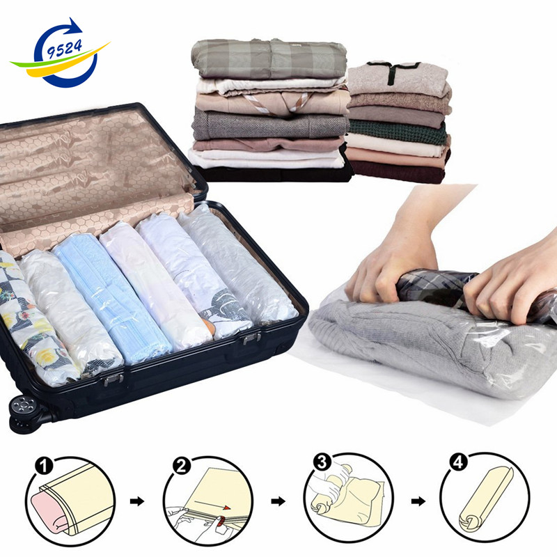 Space Saver Travel Storage Bags Compressible Roll up No Vacuum Needed 4