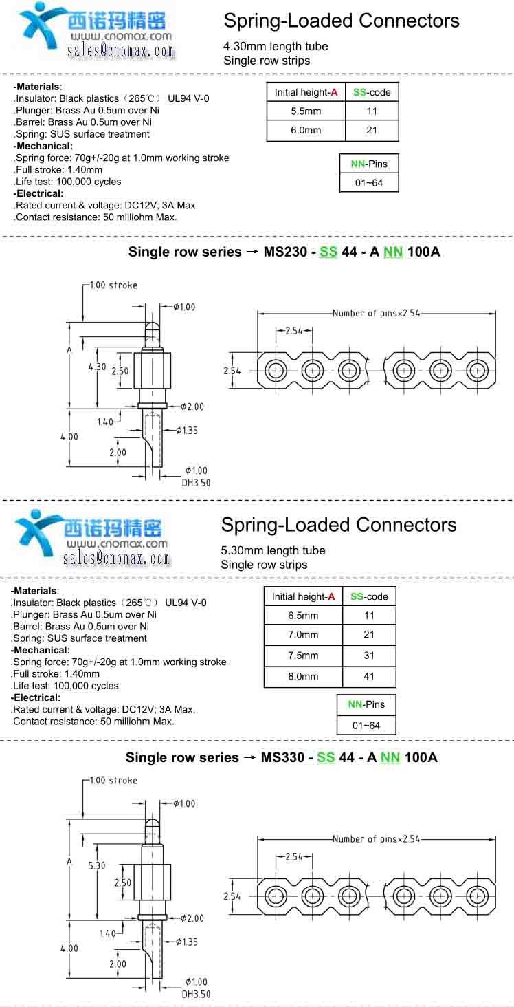 9PIN for 4.3mm length tube 9PIN for 4.3mm length tube