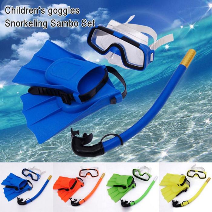 Description Picture 3 of itemChildren Diving Mask Set Anti-Fog Swimming Goggle Masks Snorkel Fins Kit for Kids Boys Girls FK88