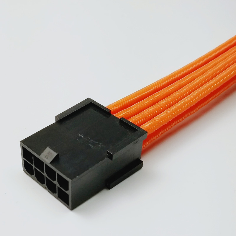 PCI-E_8pin_Orange_sleeve_extension_cable_1