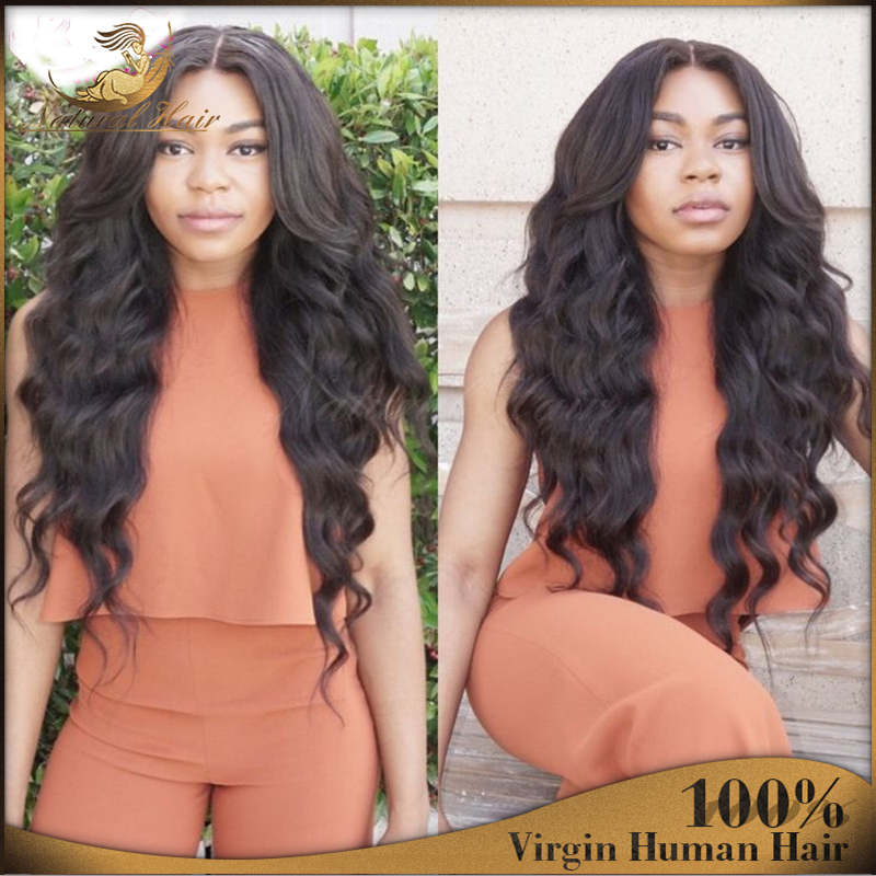 8''-26'' Natural Black Brazilian virgin hair lace front wigs short wave human hair full lace human hair wigs for black women