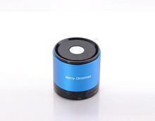 788S My vision blue aluminum shell round corporate gifts mini speaker handsfree with Micro TF card slot free shipping