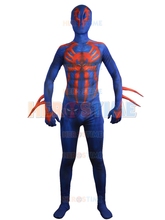 Spider-man 2099 Costume Printing Fullbody Navy Blue & Red Spandex Spiderman costume Halloween Cosplay Show Zentai Suit