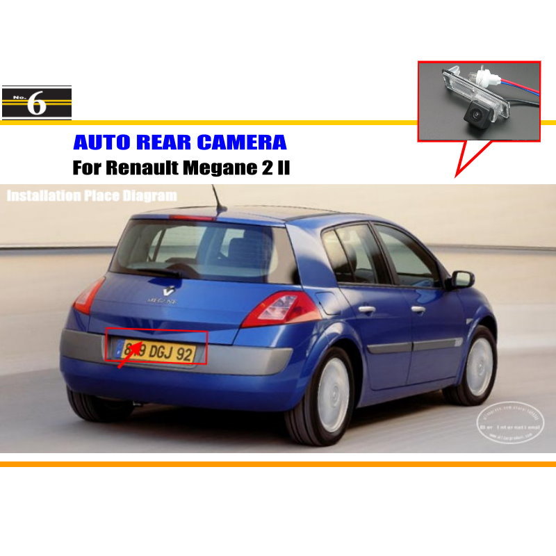 Car Rear View Camera For Renault Megane 2 II / Reverse Camera / HD CCD RCA NTST PAL / License Plate Light OEM
