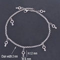 DIY 316L Stainless Steel Anklet Chain with Small Charms Stainless Steel Ankle Bracelet Foot Jewelry A014