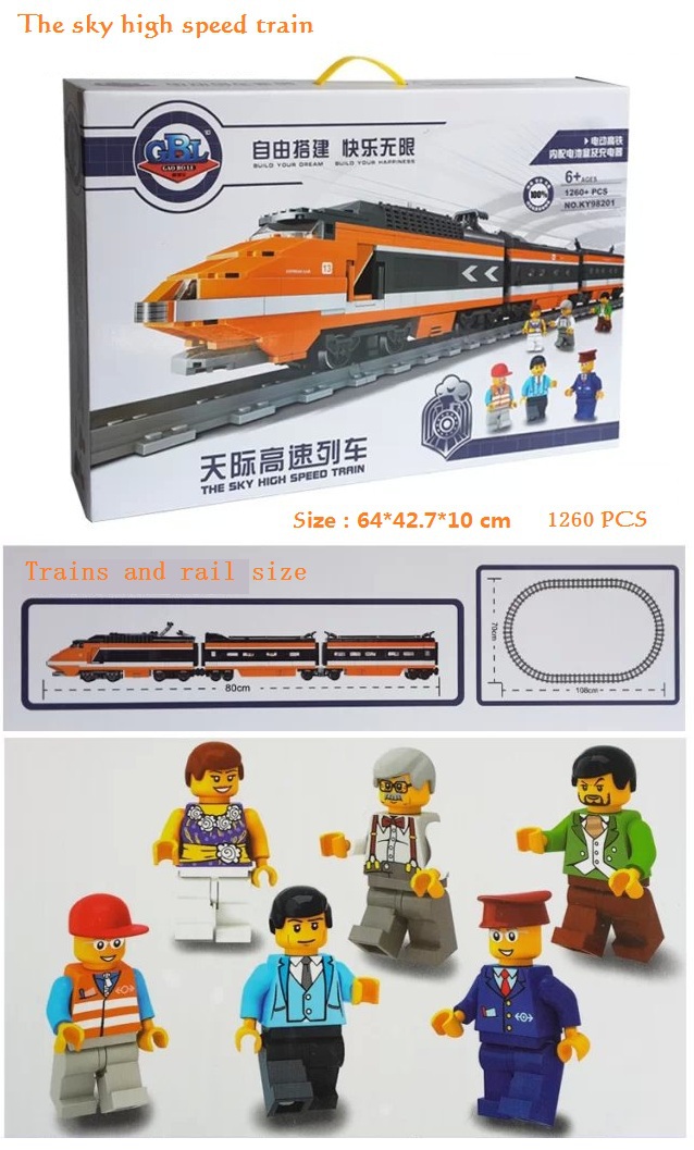 2015 HOT THE SKY HIGH SPEED TRAIN Anime Building Blocks sets DIY Bricks Classic Toys Educational toys