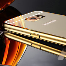 S6 S6 Edge Ultra Slim Gold Mirror Case For Samsung Galaxy S6 G9200 Edge Luxury Aluminum
