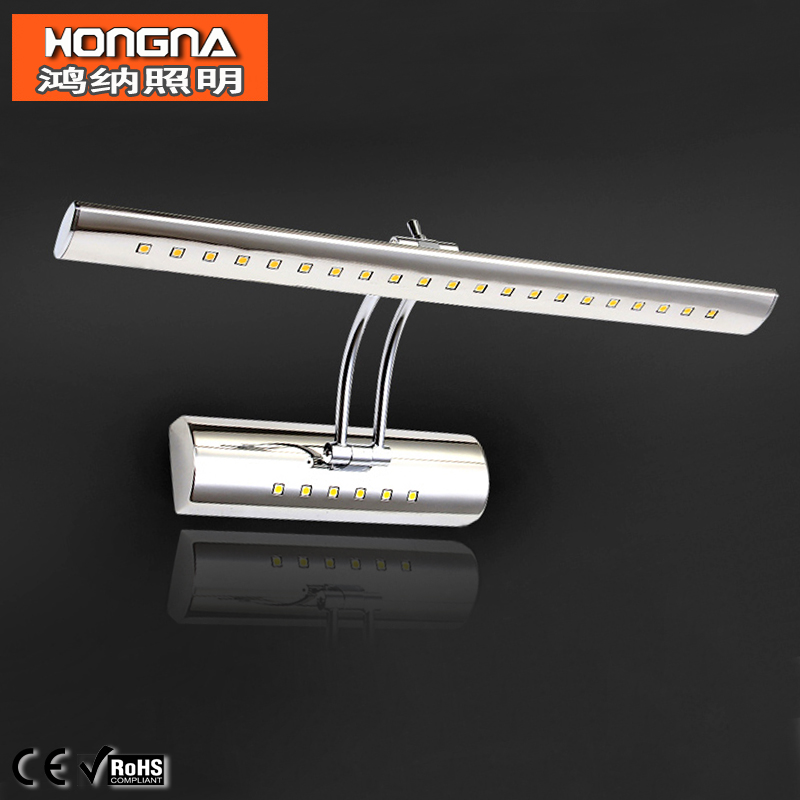 Free Shipping Best Quality 7W LED Wall Lights SMD5050 27LED AC110/220V Stainless Steel Body Bathroom Mirror Front Lights