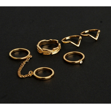 Stacking punk style bague femme rings shiny gold midi ring finger ring set knuckle Charm sheet