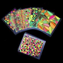 24pcs lot Nail Stickers 3d Beauty Sticker for Nails Colorful Leaf Design Nail Art Charms Manicure
