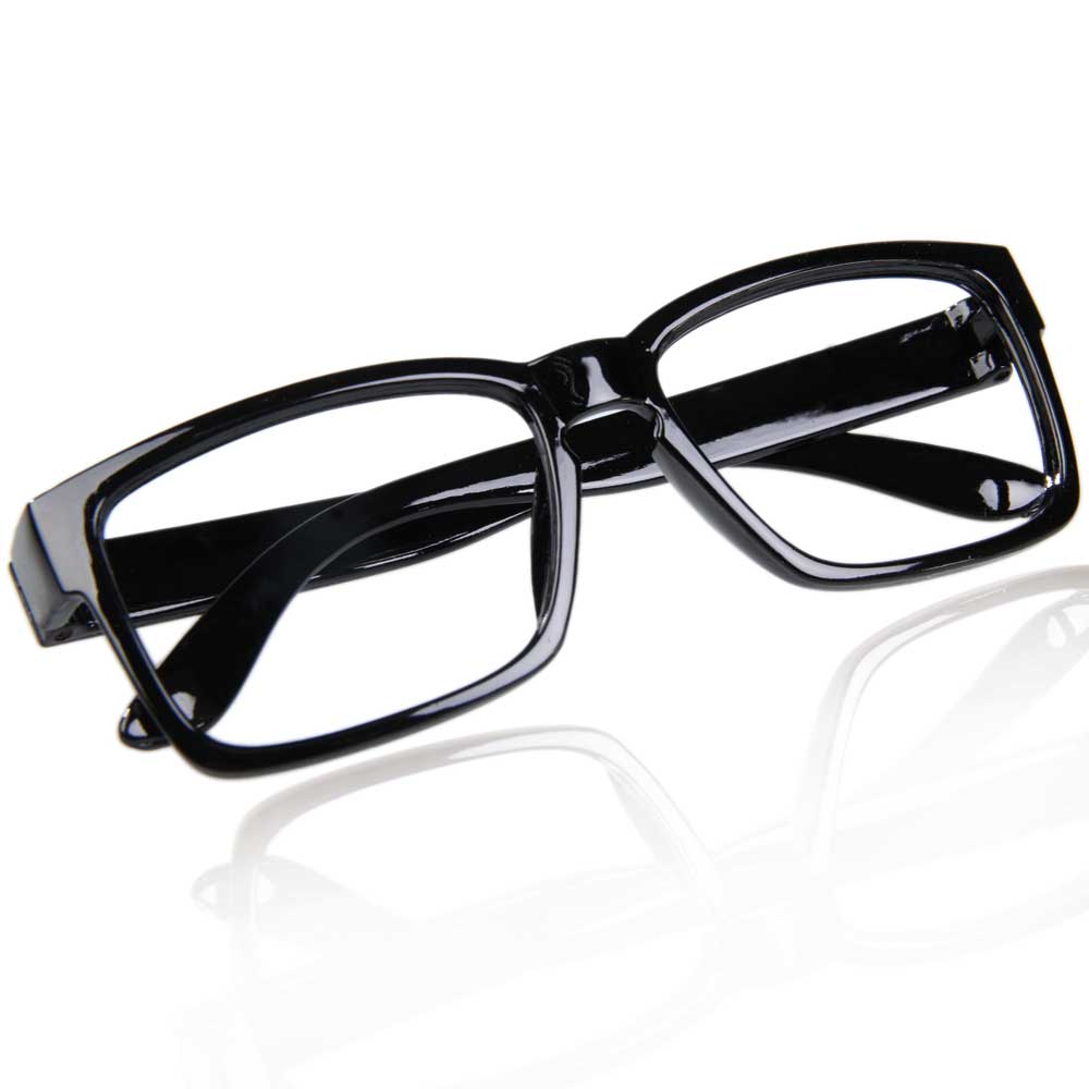 Chic Unisex Glasses Frame Hipsters Decorative Eyeglass Frames Bright Black