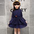 Girls Clothes 2016 Spring Autumn Teenager School Dot Girls Dresses Children Clothing Princess Dress 4 13