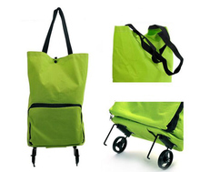 CHARMCCI High Quality Trolly Wheel Shopping Bags folding grocery bag foldable carrier bag trolley litter caddie bag