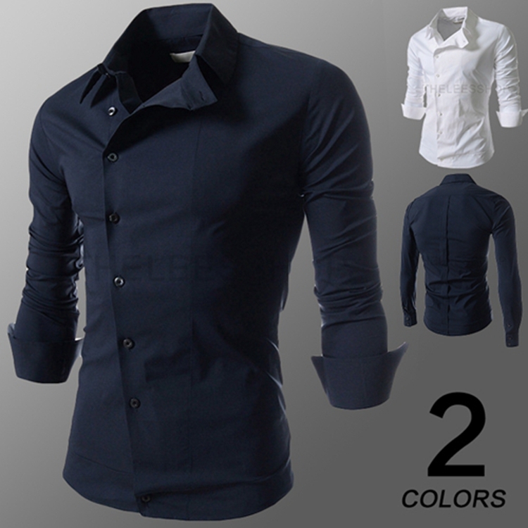 New 2015 Famous Brand Autumn Men Slim Fit Long Sle...