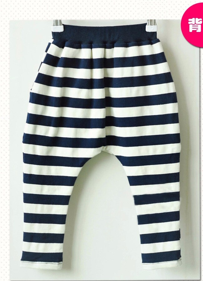 2015 spring hot sale harem pants kids new style fashion 100% cotton boy pants 1-3year Stripe harem kids pants baby harem pants