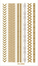 HC-5002 Unique Design Gold Tatoo Taty Temporary Tattoo Flash Tattoo Flash Metallic Tattoos Golds Tattoos Tatuagem Tatuajes