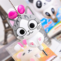 FFFAS Cute Kawaii Cheese Cat bear Panda Cartoon Retractable MP3 MP4 Earphone for Samsung HTC Xiaomi