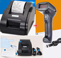 Wired scanner pos printer Black and white Wholesale High quality 58mm thermal receipt printer machine USB
