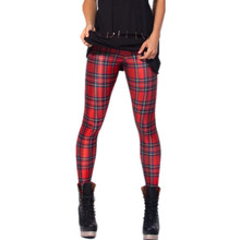 New Fashion Women’s Pants Plus Size Black Milk Galaxy Tartan Red Digital Print Skinny Leggings For autumn